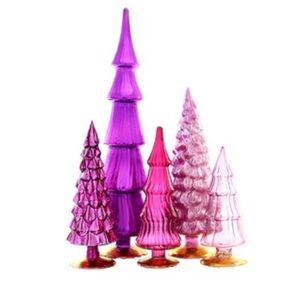 Cody Foster Set of Pink Glass Trees